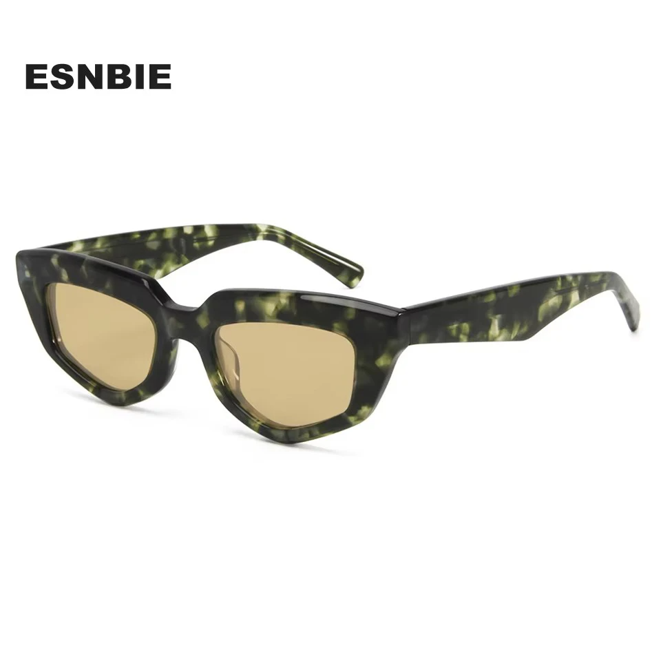 Esnbie Women's Full Rim Oval Brow Line Acetate Sunglasses 230151