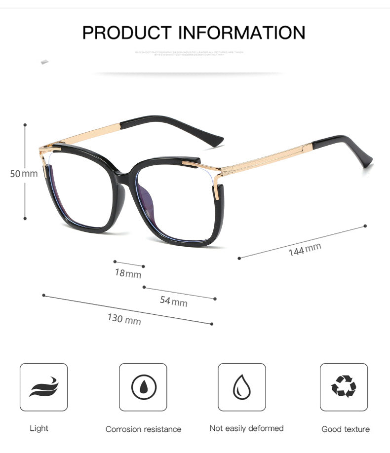Handoer Womens Full Rim Square Cat Eye Tr 90 Alloy Eyeglasses 892319 — view 2 | Handoer at FuzWeb