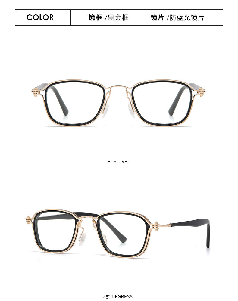 Zirosat Unisex Full Rim Square Round Tr 90 Alloy Eyeglasses 2202-03.