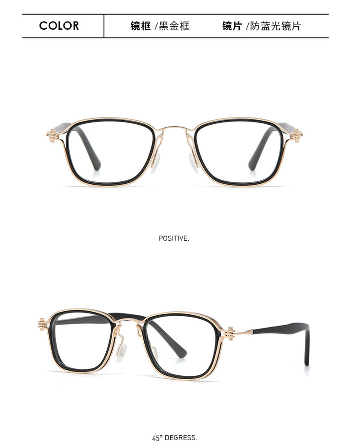 Zirosat Unisex Full Rim Square Round Tr 90 Alloy Eyeglasses 2202-03.
