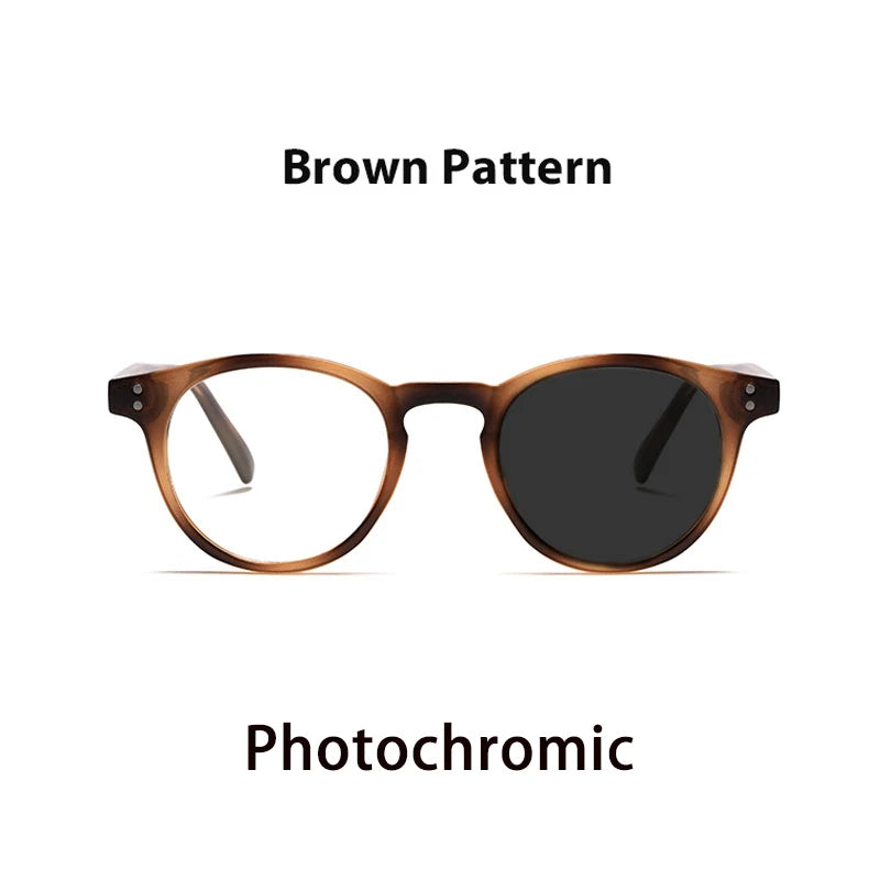 Kocolior Unisex Full Rim Round Acetate Hyperopic Reading Glasses 3313.