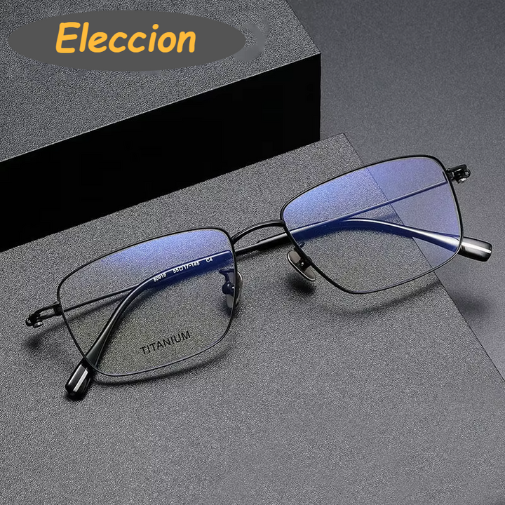 Eleccion Unisex Full Rim Square Titanium Eyeglasses 80916 Full Rim Eleccion