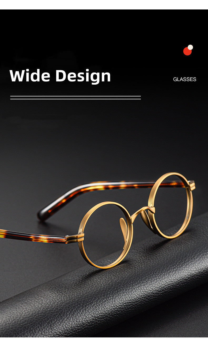 Kocolior Unisex Full Rim Small Round Titanium Hyperopic Reading Glasses 0881 — view 2 | Kocolior at FuzWeb