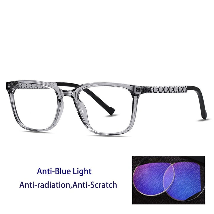 Kocolior Unisex Full Rim Square Acetate Alloy Reading Glasses 70017.
