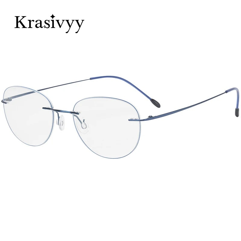 Krasivyy Womens Rimless Oval Round Titanium Eyeglasses 318003 — view 1 | Krasivyy at FuzWeb