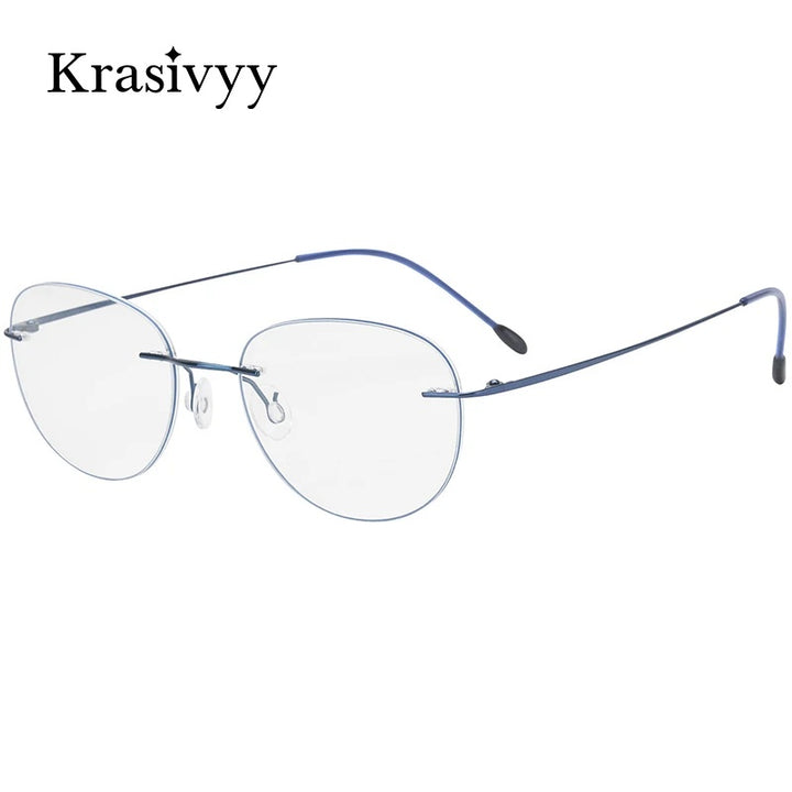 Krasivyy Womens Rimless Oval Round Titanium Eyeglasses 318003 — view 1 | Krasivyy at FuzWeb