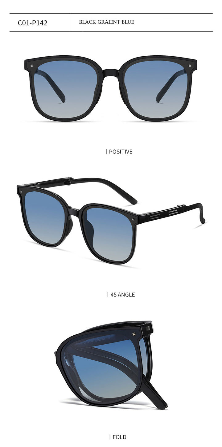 Zirosat Unisex Full Rim Square Alloy Foldable Sunglasses WT7901 — view 12 | Zirosat at FuzWeb