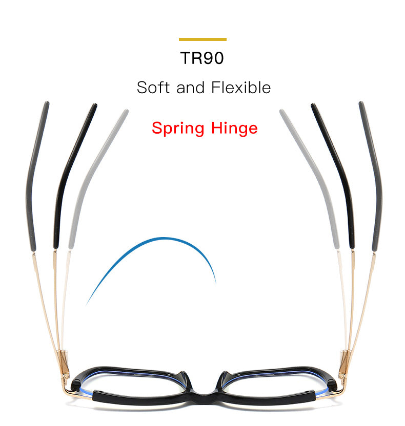 Handoer Womens Full Rim Square Cat Eye Tr 90 Alloy Eyeglasses 892319 — view 1 | Handoer at FuzWeb