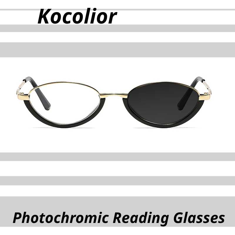 Kocolior Unisex Full Rim Oval Tr 90 Alloy Photochromic Reading Glasses 762953