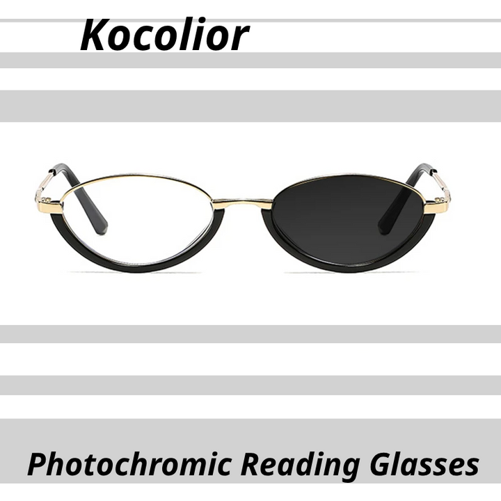 Kocolior Unisex Full Rim Oval Tr 90 Alloy Photochromic Reading Glasses 762953