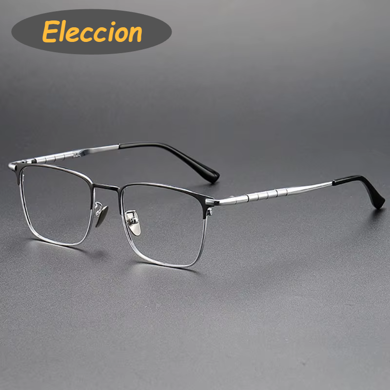 Eleccion Unisex Full Rim Square Titanium Eyeglasses 49009