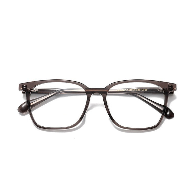 Chashma Ottica Unisex Full Rim Square Acetate Eyeglasses 62127 - Transparent Gray