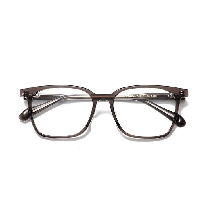 Chashma Ottica Unisex Full Rim Square Acetate Eyeglasses 62127 - Transparent Gray