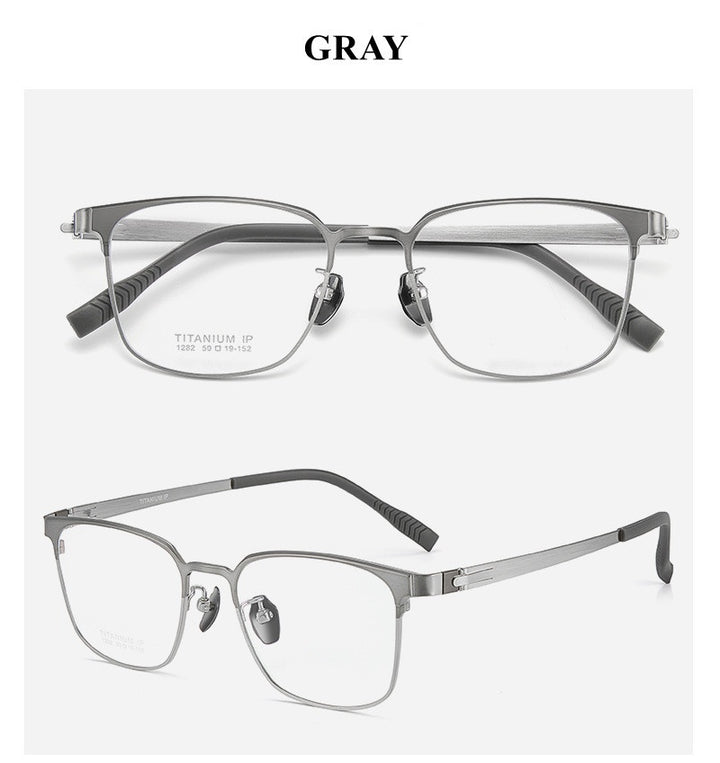 Chashma Ochki Unisex Full Rim Square Titanium Eyeglasses 881282.
