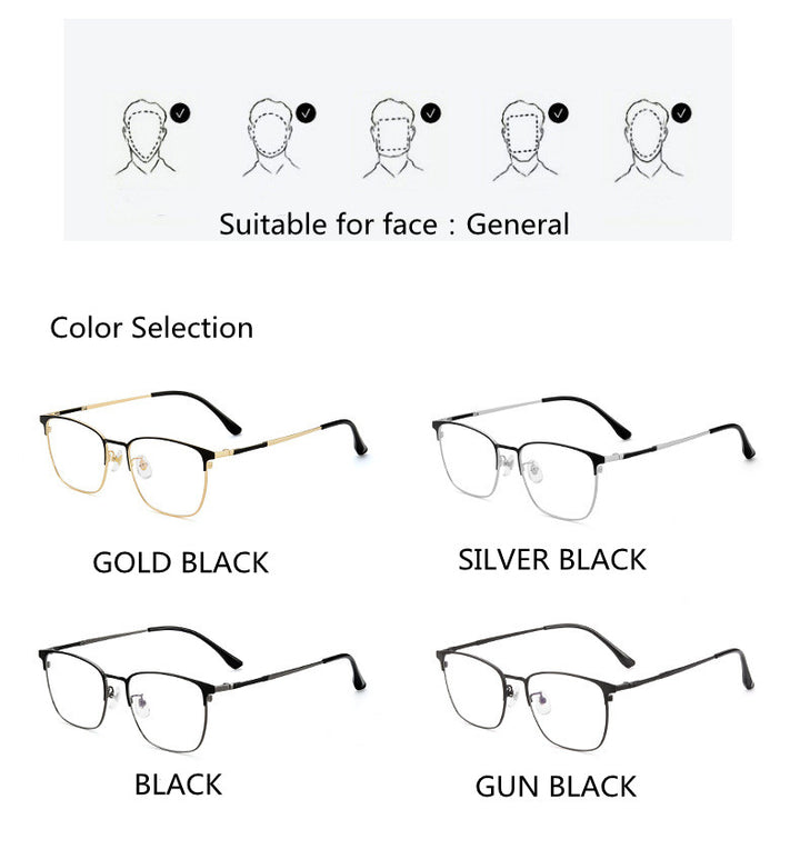 Kocolior Unisex Full Rim Square Acetate Alloy Hyperopic Reading Glasses 91872.