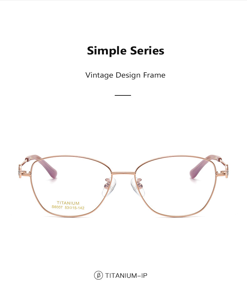 Oveliness Women's Full Rim Square Cat Eye Titanium Eyeglasses 196007.