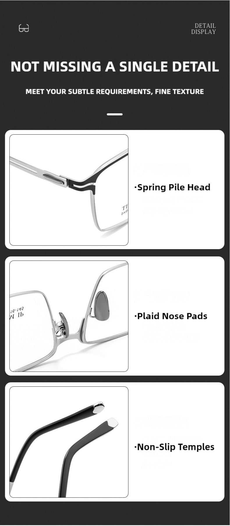 Kansept Mens Semi Rim Square Brow Line Alloy Reading Glasses 66008 — view 1 | Kansept at FuzWeb