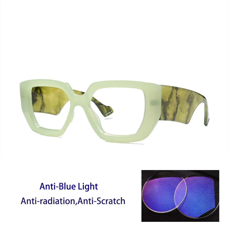 Kocolior Unisex Full Rim Square Acetate Photochromic Reading Glasses 86320.