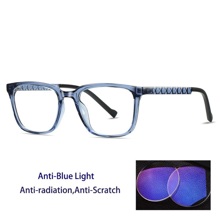 Kocolior Unisex Full Rim Square Acetate Alloy Reading Glasses 70017.