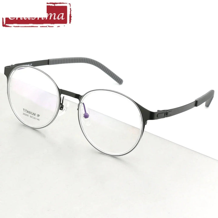 Chashma Ottica Unisex Full Rim Round Titanium Sport Eyeglasses 202205