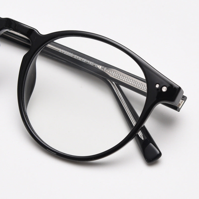 CCspace Unisex Full Rim Round Tr 90 Titanium Eyeglasses 55868.