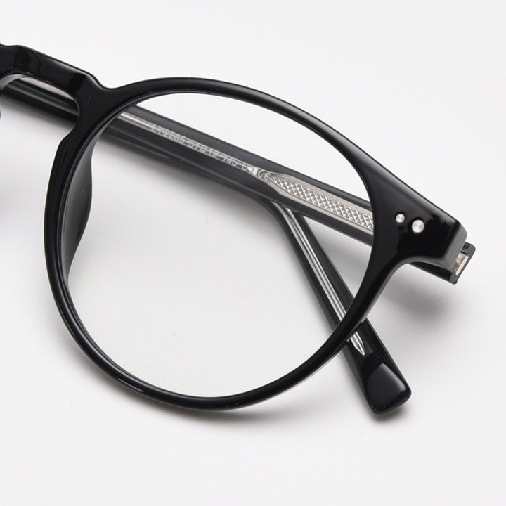 CCspace Unisex Full Rim Round Tr 90 Titanium Eyeglasses 55868.