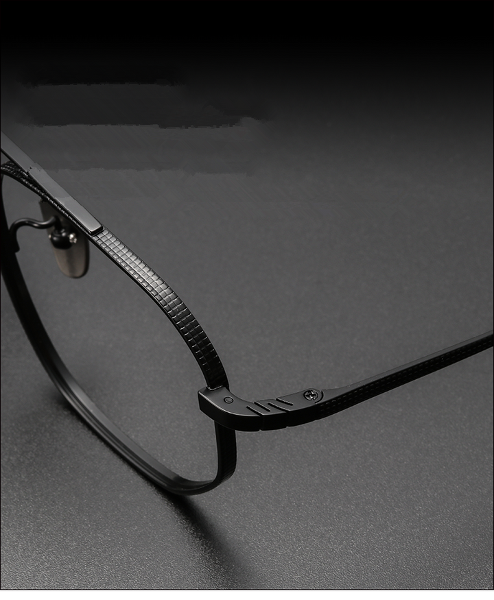 Aimee Unisex Full Rim Big Square Double Bridge Titanium Eyeglasses 5816 — view 4 | Aimee at FuzWeb