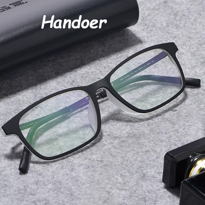 Handoer Unisex Full Rim Square Tr 90 Titanium 2 Size Reading Glasses 29198