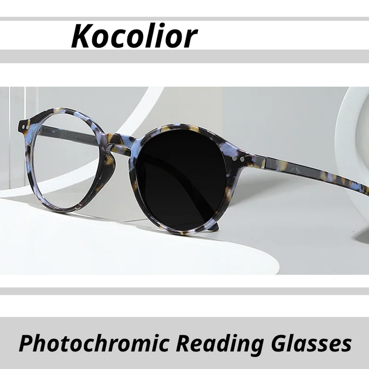 Kocolior Women's Full Rim Oval Round Pc Alloy Photochromic Reading Glasses 525003