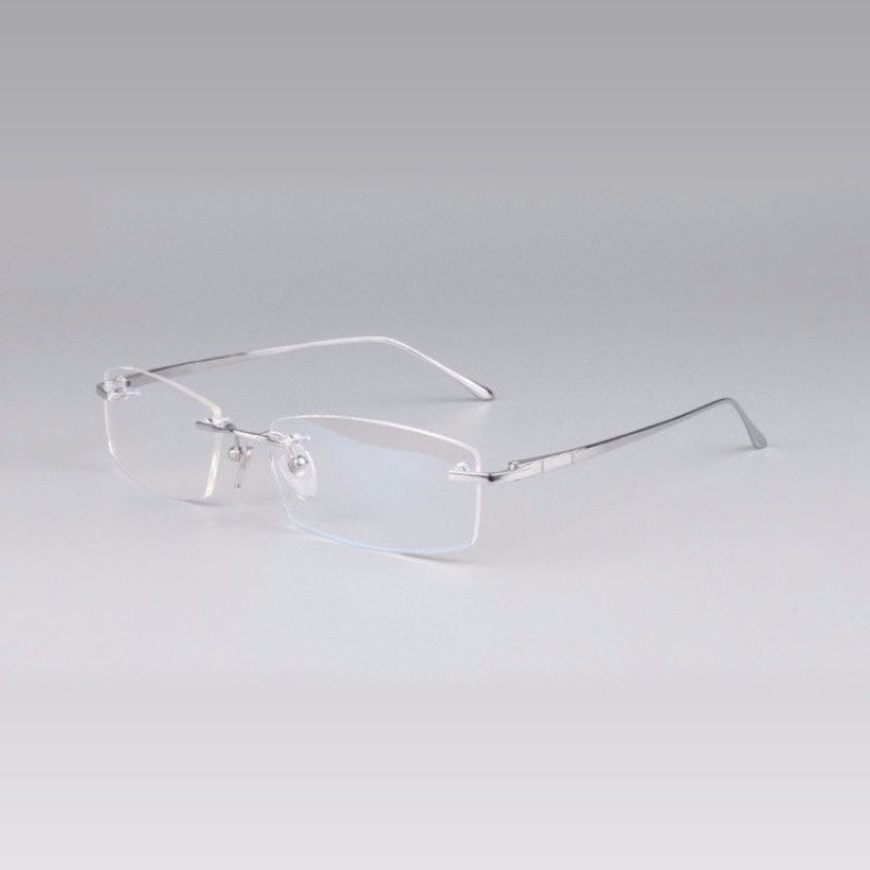 Chashma Ottica Women's Rimless Square Titanium Eyeglasses 63794 - Silver