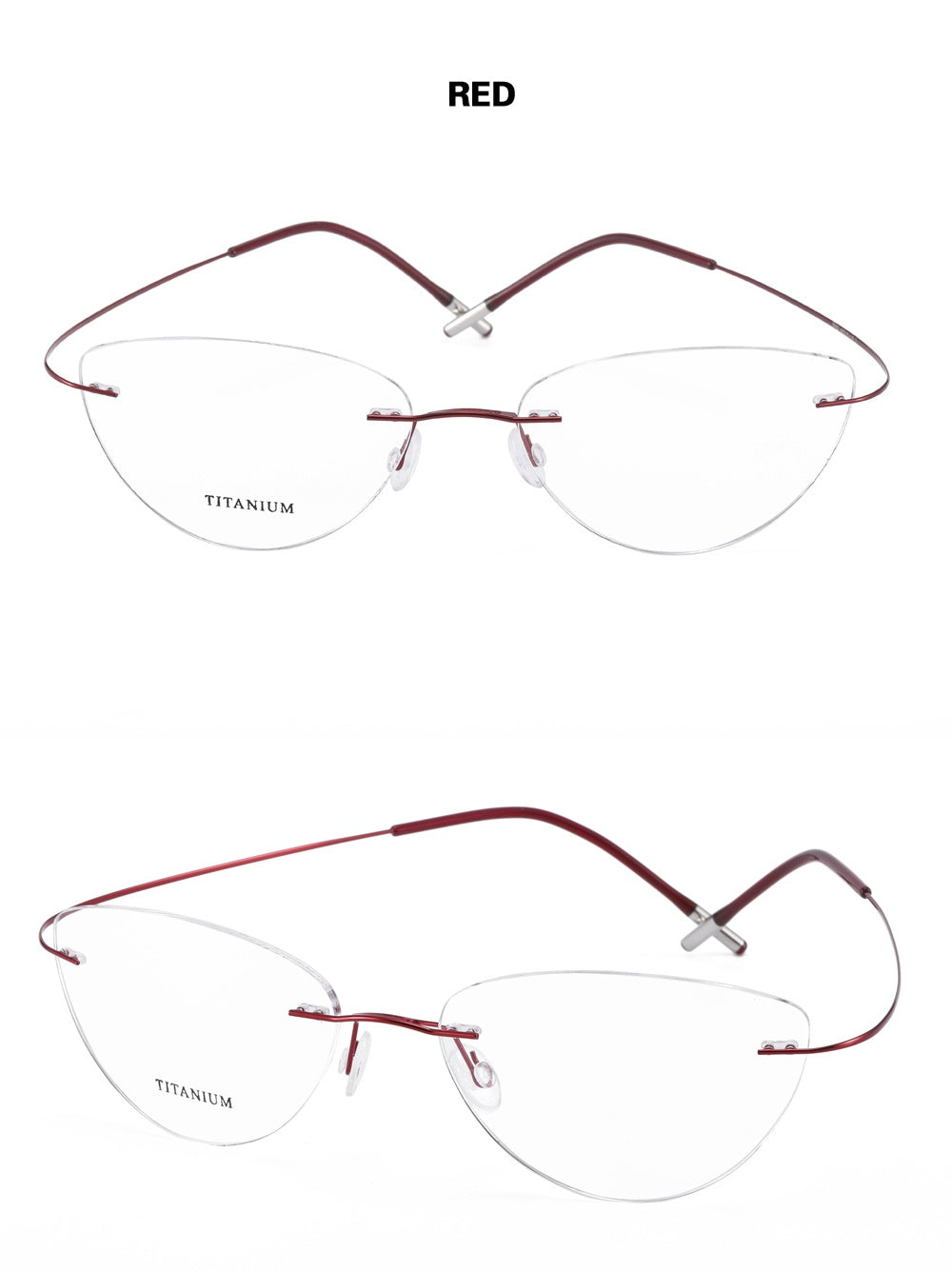 Chashma Ottica Unisex Rimless Cat Eye Titanium Eyeglasses 720003 — view 3 | Chashma Ottica at FuzWeb