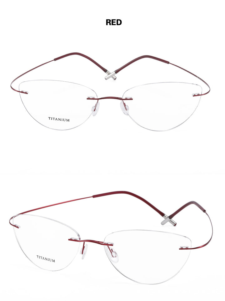Chashma Ottica Unisex Rimless Cat Eye Titanium Eyeglasses 720003 — view 3 | Chashma Ottica at FuzWeb