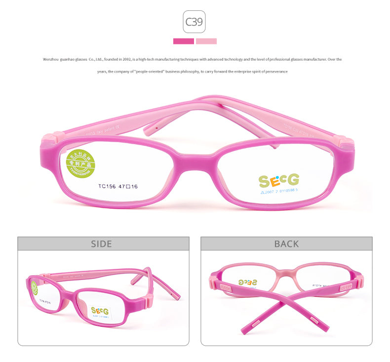 Secg Unisex Childrens Full Rim Square Tr 90 Silicone Eyeglasses 20156 — view 13 | Secg at FuzWeb