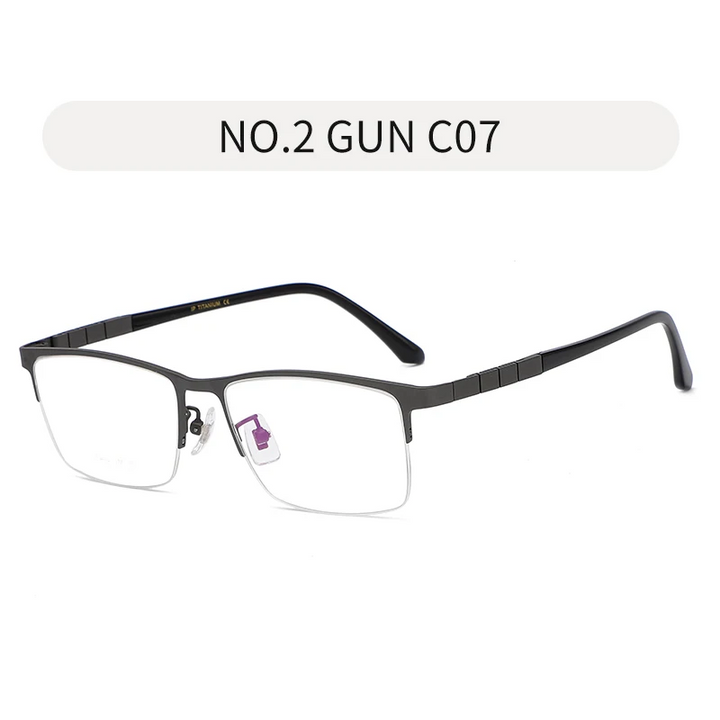 Reven Jate Unisex Semi Rim Square Acetate Titanium Eyeglasses 371075