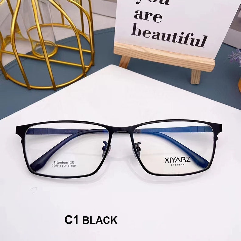 Chashma Mens Full Rim Big Square Wide Titanium Eyeglasses 582059 — view 2 | Chashma at FuzWeb