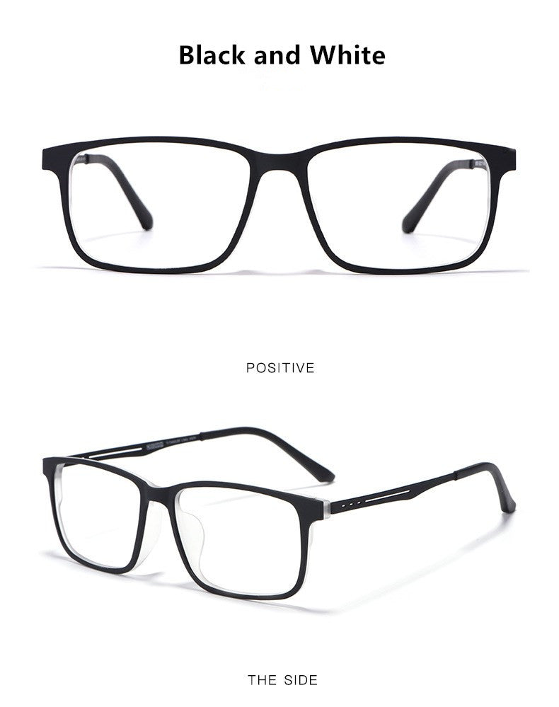 Kocolior Unisex Full Rim Square Tr 90 Titanium Hyperopic Reading Glasses F3003.