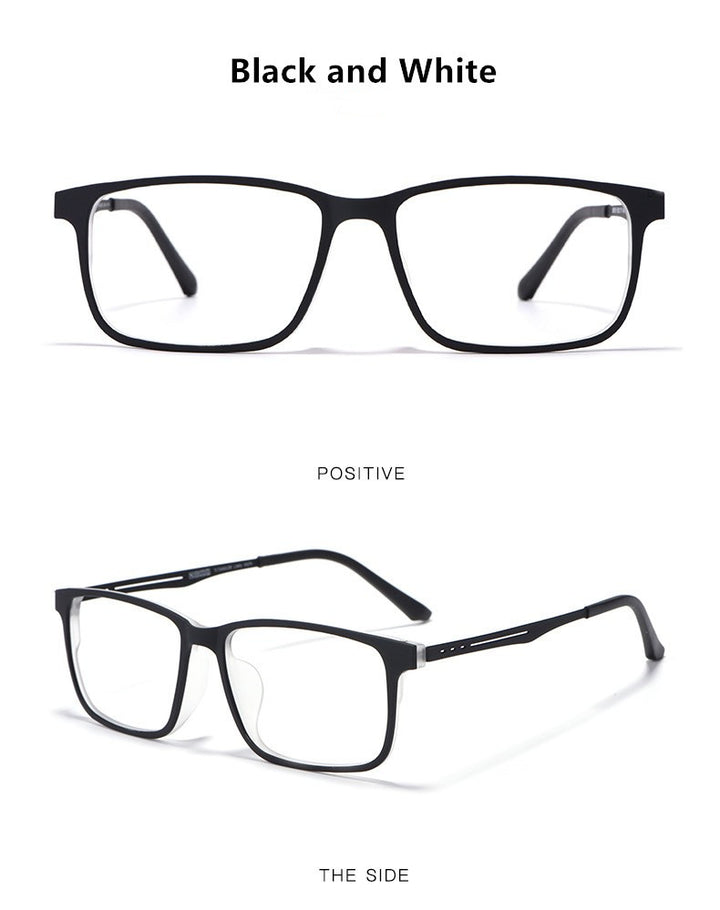 Kocolior Unisex Full Rim Square Tr 90 Titanium Hyperopic Reading Glasses F3003.