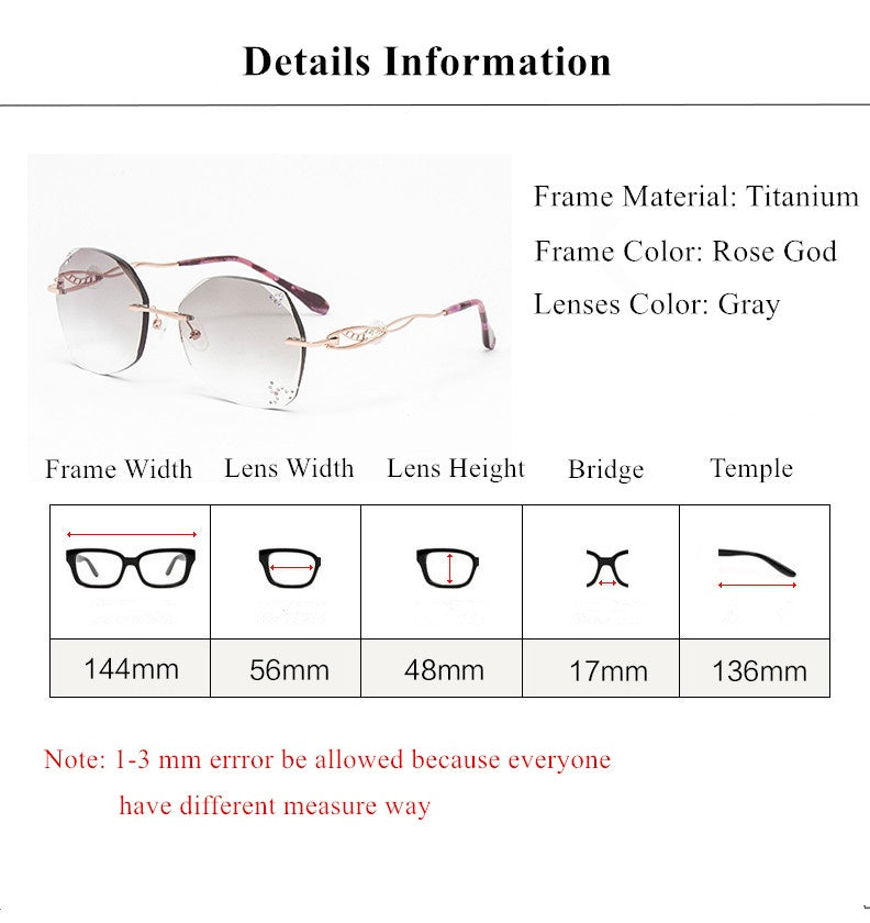 Chashma Womens Rimless Oval Butterfly Titanium Eyeglasses 881007 — view 1 | Chashma at FuzWeb