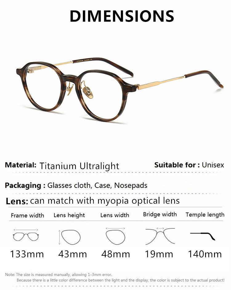Aimee Womens Full Rim Round Titanium Acetate Eyeglasses 519117 — view 1 | Aimee at FuzWeb