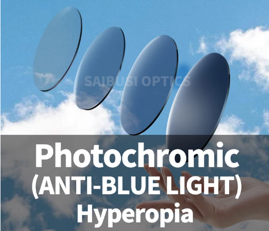Hewei Single Vision Photochromic Hyperopic Anti Blue Lenses Lenses Hewei Lenses   