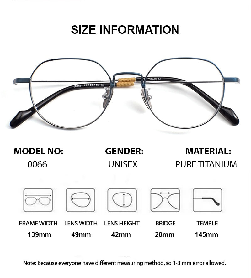 Chashma Ottica Unisex Full Rim Polygon Round Titanium Eyeglasses 20066 — view 1 | Chashma Ottica at FuzWeb