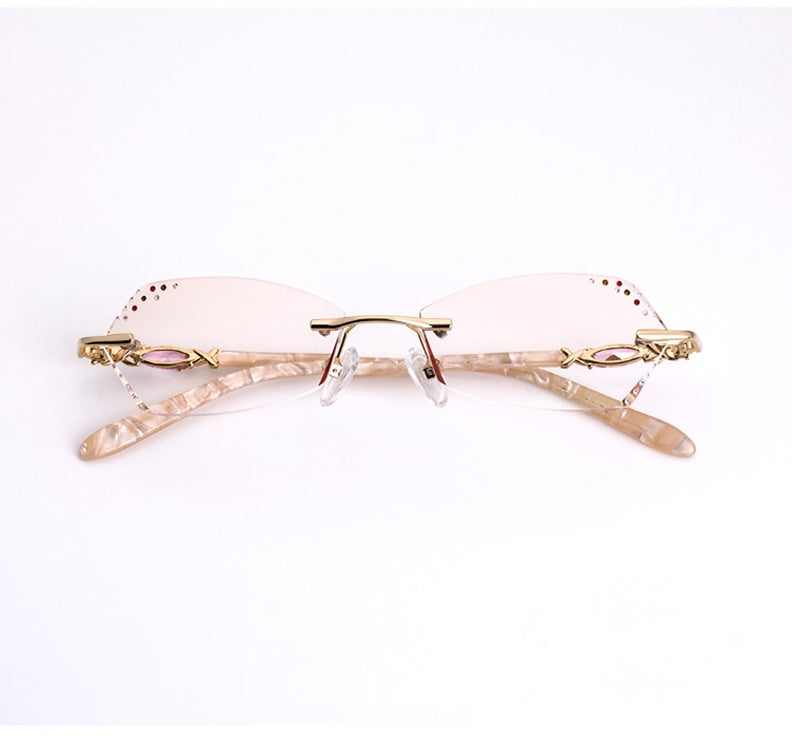 Chashma Womens Rimless Oval Alloy Eyeglasses 016 — view 7 | Chashma at FuzWeb