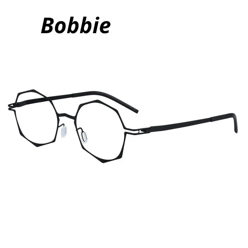 Bobbie Unisex Full Rim Polygon Round Screwless Alloy Eyeglasses 432046