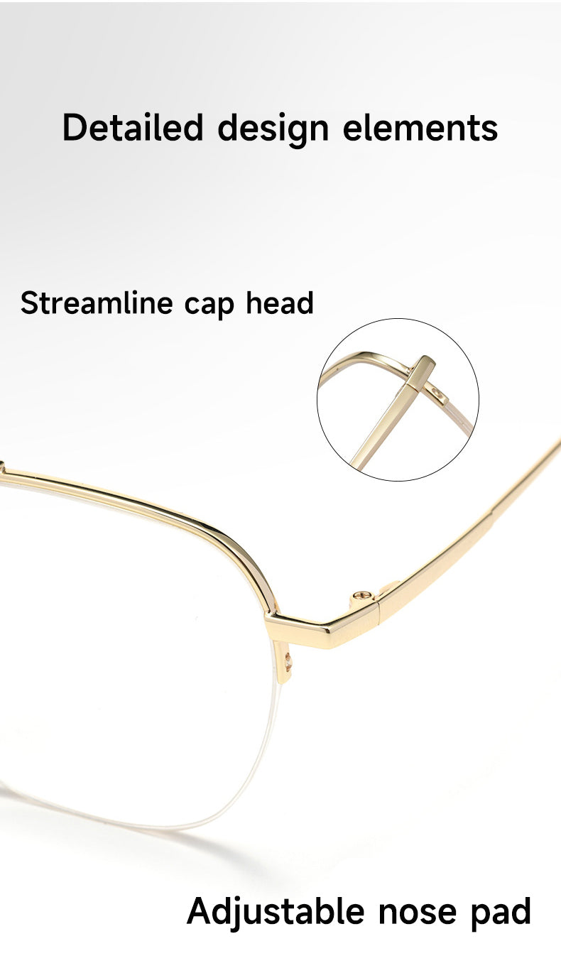 Vicky Unisex Full Rim Square Double Bridge Titanium Reading Glasses 517052 — view 2 | Vicky at FuzWeb