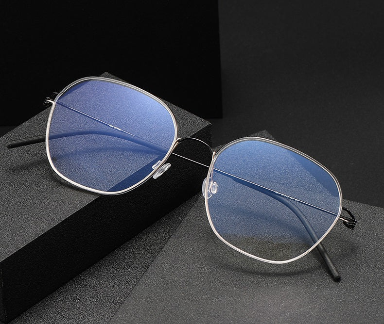Aimee Unisex Full Rim Oval Square Screwless Titanium Eyeglasses 5417 — view 1 | Aimee at FuzWeb