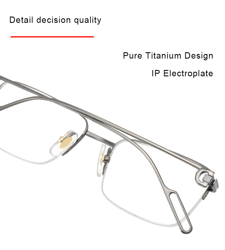 Krasivyy Womens Semi Rim Polygon Square Titanium Eyeglasses 420218 — view 1 | Krasivyy at FuzWeb