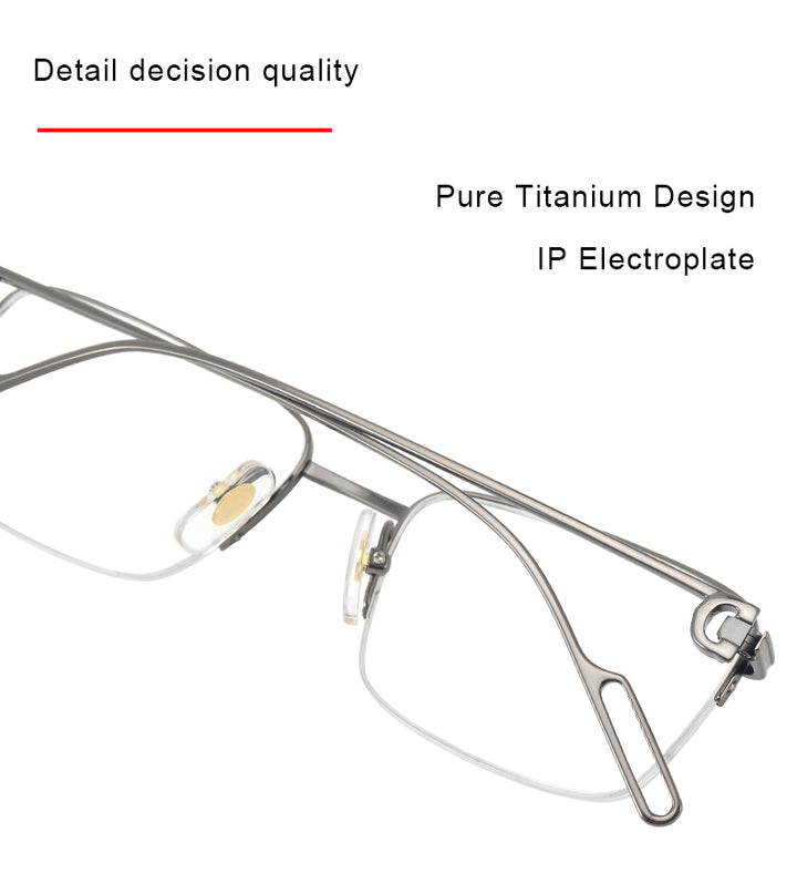 Krasivyy Womens Semi Rim Polygon Square Titanium Eyeglasses 420218 — view 1 | Krasivyy at FuzWeb
