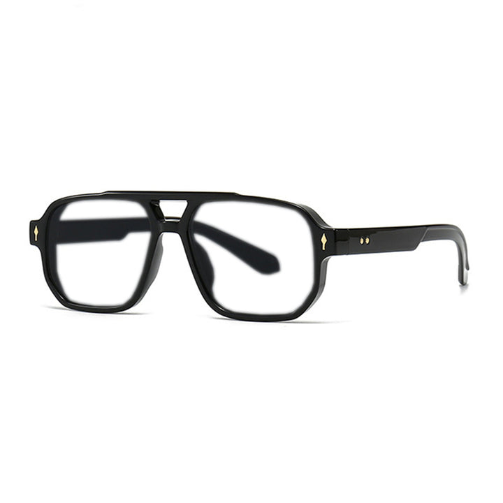 Kocolior Unisex Full Rim Square Double Bridge Tr 90 Alloy Reading Glasses 76061.