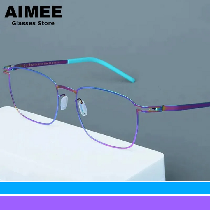 Aimee Unisex Full Rim Square Screwless Steel Eyeglasses 53143