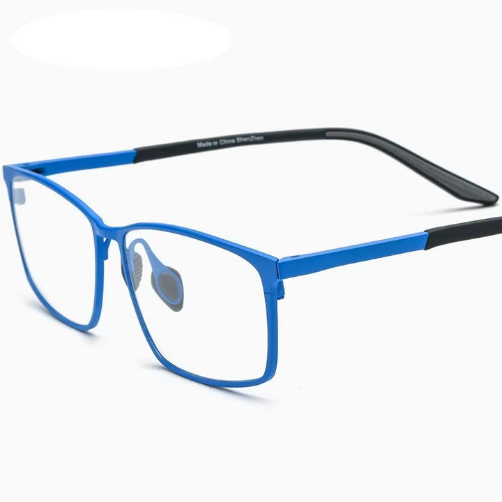 Eleccion Unisex Full Rim Square Titanium Eyeglasses 417303 Full Rim Eleccion Blue